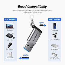 Перехідник-адаптер USB 3.0 до Type-C Ugreen US276 (Темно-сірий), фото 3