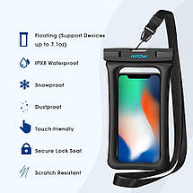 Чохол водонепроникний Mpow Floating Waterproof Case для мобільних телефонів або документів (Чорний), фото 2