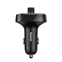 FM трансмітер модулятор Baseus S-09 T-Typed Bluetooth з функцією зарядного пристрою (Чорний, два USB-порту), фото 2