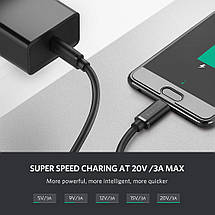 Кабель USB Type-C to Type-C Ugreen US286 з підтримкою PD QC 3.0 для заряджання і передачі даних (Чорний, 1м), фото 2