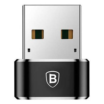 Перехідник-адаптер Baseus USB 2.0 до Type-C CAAOTG-01 (Чорний), фото 2
