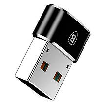 Перехідник-адаптер Baseus USB 2.0 до Type-C CAAOTG-01 (Чорний), фото 2