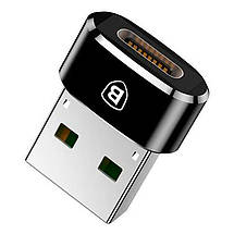 Перехідник-адаптер Baseus USB 2.0 до Type-C CAAOTG-01 (Чорний), фото 2