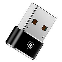 Перехідник-адаптер Baseus USB 2.0 до Type-C CAAOTG-01 (Чорний), фото 3