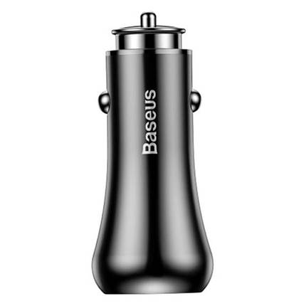 Автомобільний зарядний пристрій Baseus CCALL-GC01 Gentry series Dual-U QC3.0 18W (Чорне, два USB-порту), фото 2