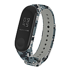 Ремінець Xiaomi Mi Band 4 / 3 MiJobs з малюнком силіконовий браслет Pixel камуфляж - Синій / Чорний 2138P, фото 3