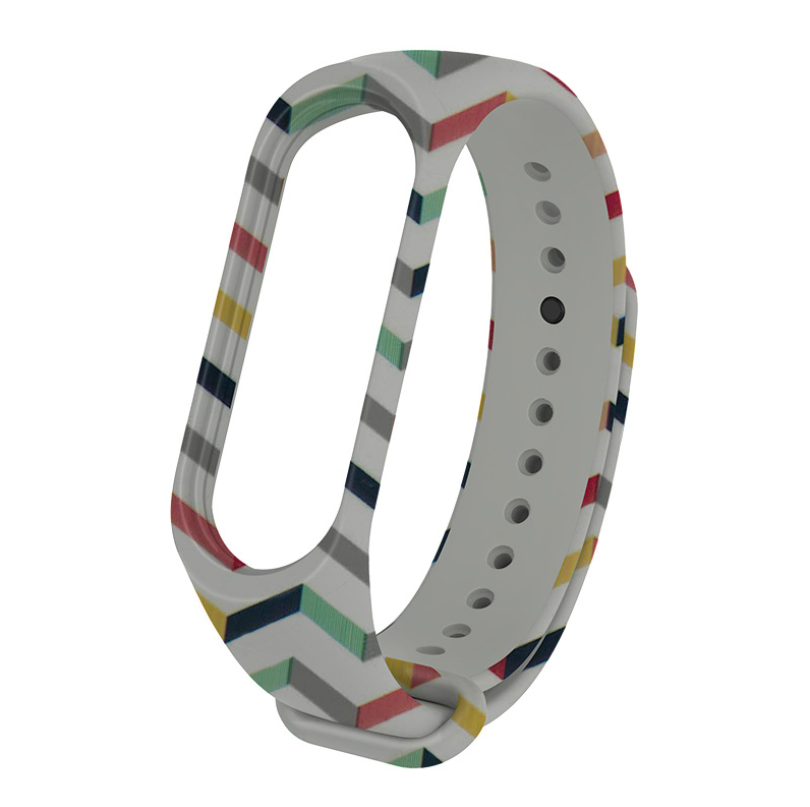 Ремінець Xiaomi Mi Band 4 / 3 MiJobs з малюнком силіконовий браслет Саржа - Сірий 2138P