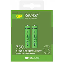 Акумулятори AAA GP (R03) 750mAh LSD NiMh 2шт ReCyko+ (GP75AAAHCE-U2) 1,2 V