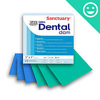 Хустки для коффердаму, СИНІ,СЕРЕДНІ (PLAIN, MEDIUM) Dental Dam (Sanctuary)