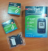 Глюкометр On call extra+100 смужок+100 ланцет акційний набір Срок годности тест-полосок 2026.10