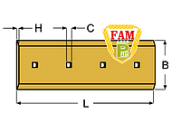 Нож ковша (режущая кромка) 454х203х19 мм Caterpillar 8E7079