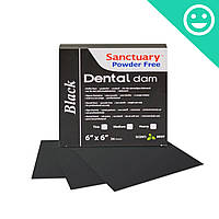 Платки для коффердама, ЧЕРНЫЕ, СРЕДНИЕ (BLACK, MEDIUM) Dental Dam (Sanctuary)