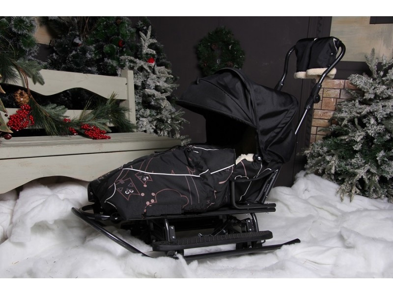 Санки VIP Prampol Rasper на колесах 8 в 1 (Польща) + сумочка, фото 1