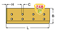 Нож ковша (режущая кромка) 2933х270(282)х32 мм Caterpillar 1414847/A