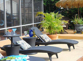 Шезлонг з штучного ротангу Pacific, беж УЦІНКА, фото 4