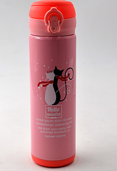 Термокухоль дитячий BN-37 0,5 л із кошенятами термочашка з трубочкою термос поїльник