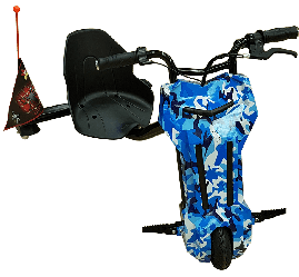 Дрифт-карток елеткроскутер Windtech Drift Cart 8 ⁇  Crazy Bug блакитної мелітарі