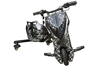 Триколісний скутер для райдерів Дрифт-карт Windtech Drift Cart 8 ⁇  Crazy Bug чорна блискавка