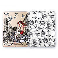 Чохол книжка, обкладинка для планшета Apple iPad (Дівчина на велосипеді) Pro|Air|7.9|9.7|10.2|10.5|10.9|mini