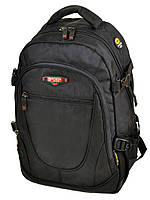 Школьный рюкзак подростковый для мальчика тканевый для ноутбука 15" на 6-11 класс черный Power in Eavas 9607