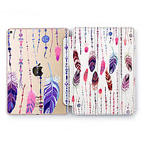 Чехол книжка, обложка для планшета Apple iPad (Разноцветные перья) Pro|Air|7.9|9.7|10.2|10.5|10.9|mini