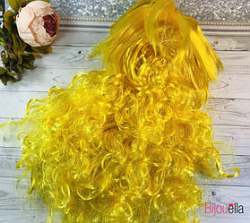 Карнавальний жовтий перука-хвиля 50 см для перетворення на Новий рік і маскарад
