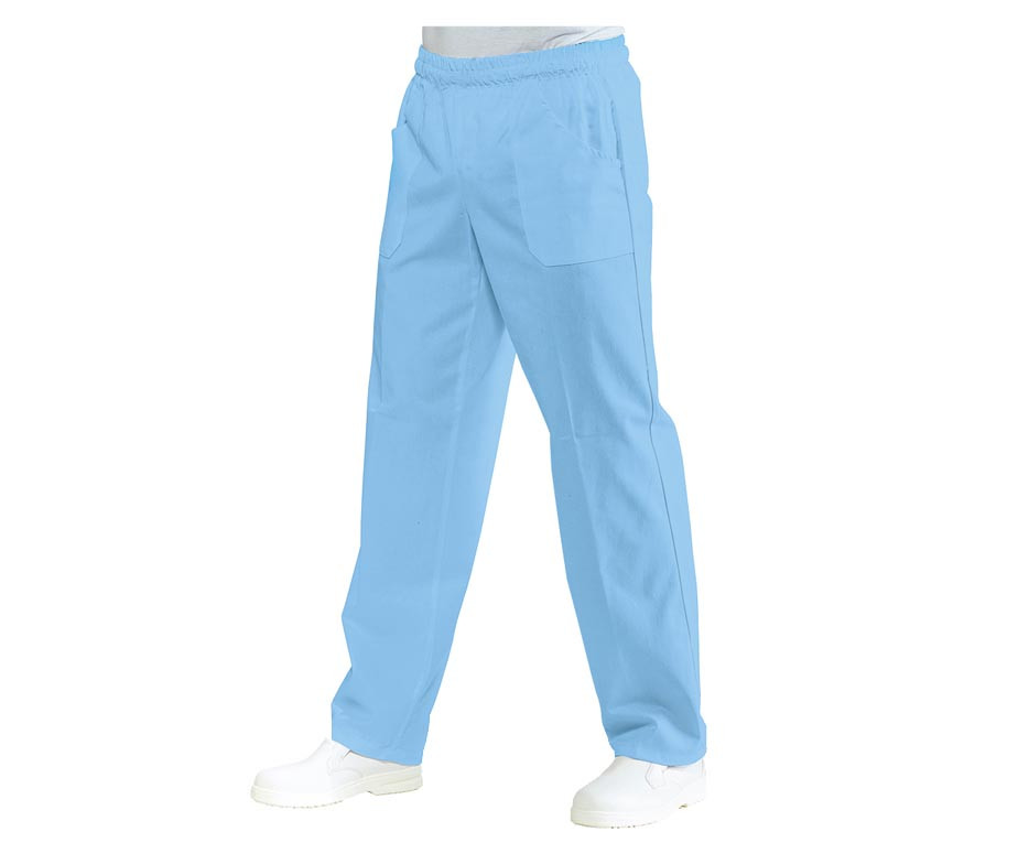 Штани медичні блакитні на резинці, з кишенями Atteks - 03502