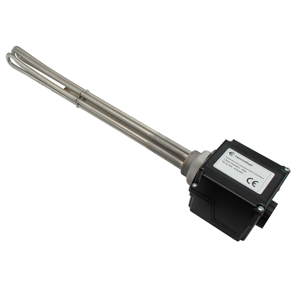 Тен електричний для нагрівання води 15 кВт 1/2" з термостатом Теплобак, електротен нагрівальний, фото 1