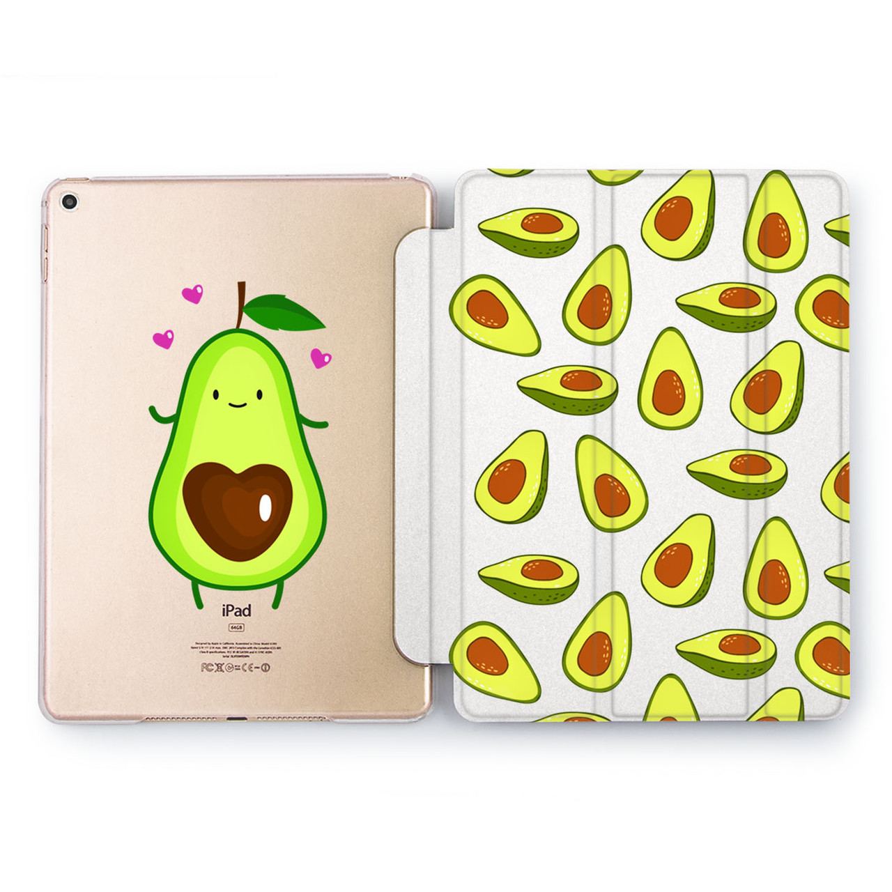 Чохол книжка, обкладинка для планшета Apple iPad (Кавайное авокадо) Pro|Air|7.9|9.7|10.2|10.5|10.9|mini