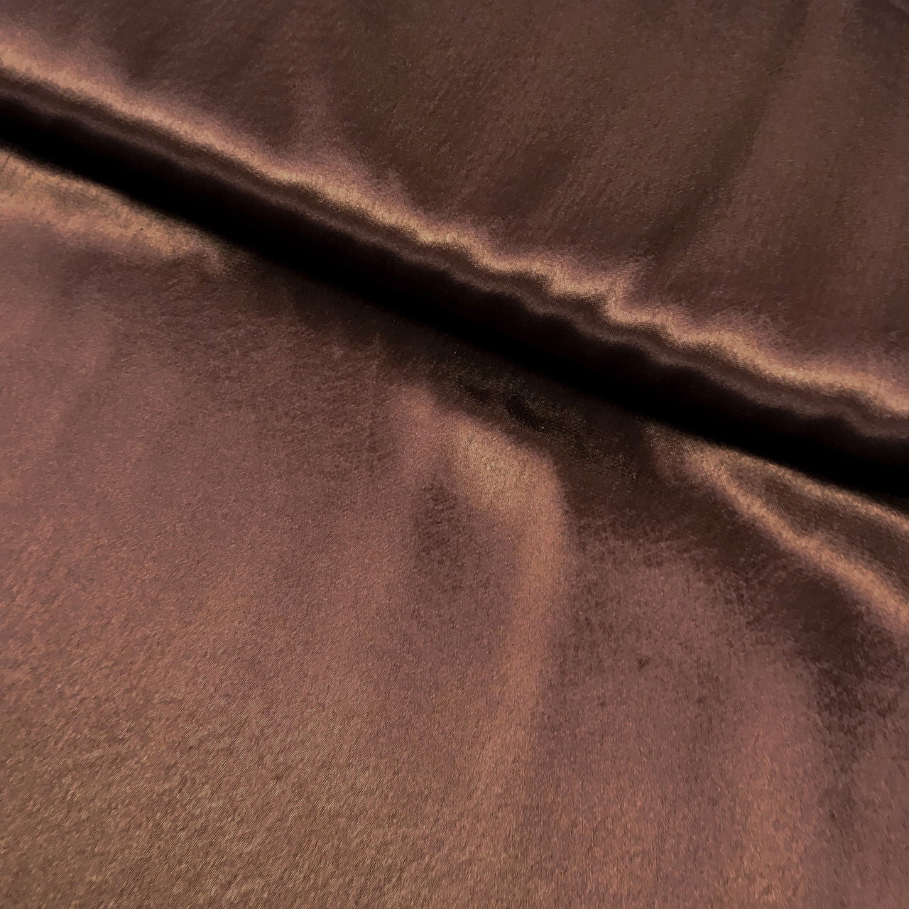 Атлас однотонний темно-коричневий, ширина 150 см