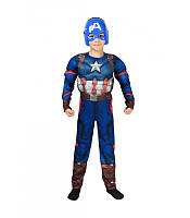 Детский карнавальный костюм Капитана Америка с мышцами на Новый Год, маскарад