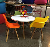 Дитяче крісло Kids Leon Eames DAW біле на дерев'яних ногах, фото 9
