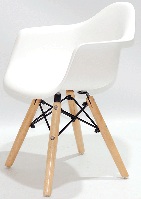 Дитяче крісло Kids Leon Eames DAW біле на дерев'яних ногах, фото 5