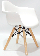 Дитяче крісло Kids Leon Eames DAW біле на дерев'яних ногах, фото 3