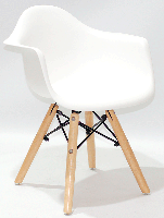Дитяче крісло Kids Leon Eames DAW біле на дерев'яних ногах, фото 6