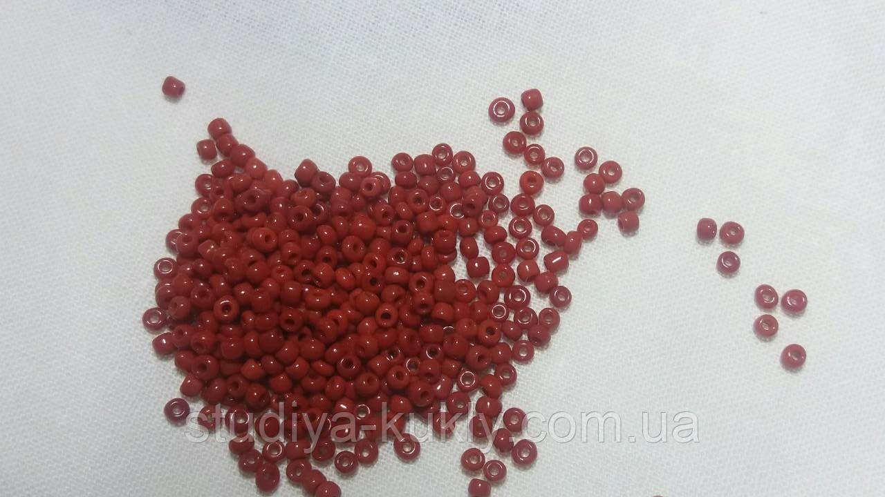 Бісер чеський. Прециоза. №10 Непрозорий. Колір темно - червоний, арт. 5, фото 1