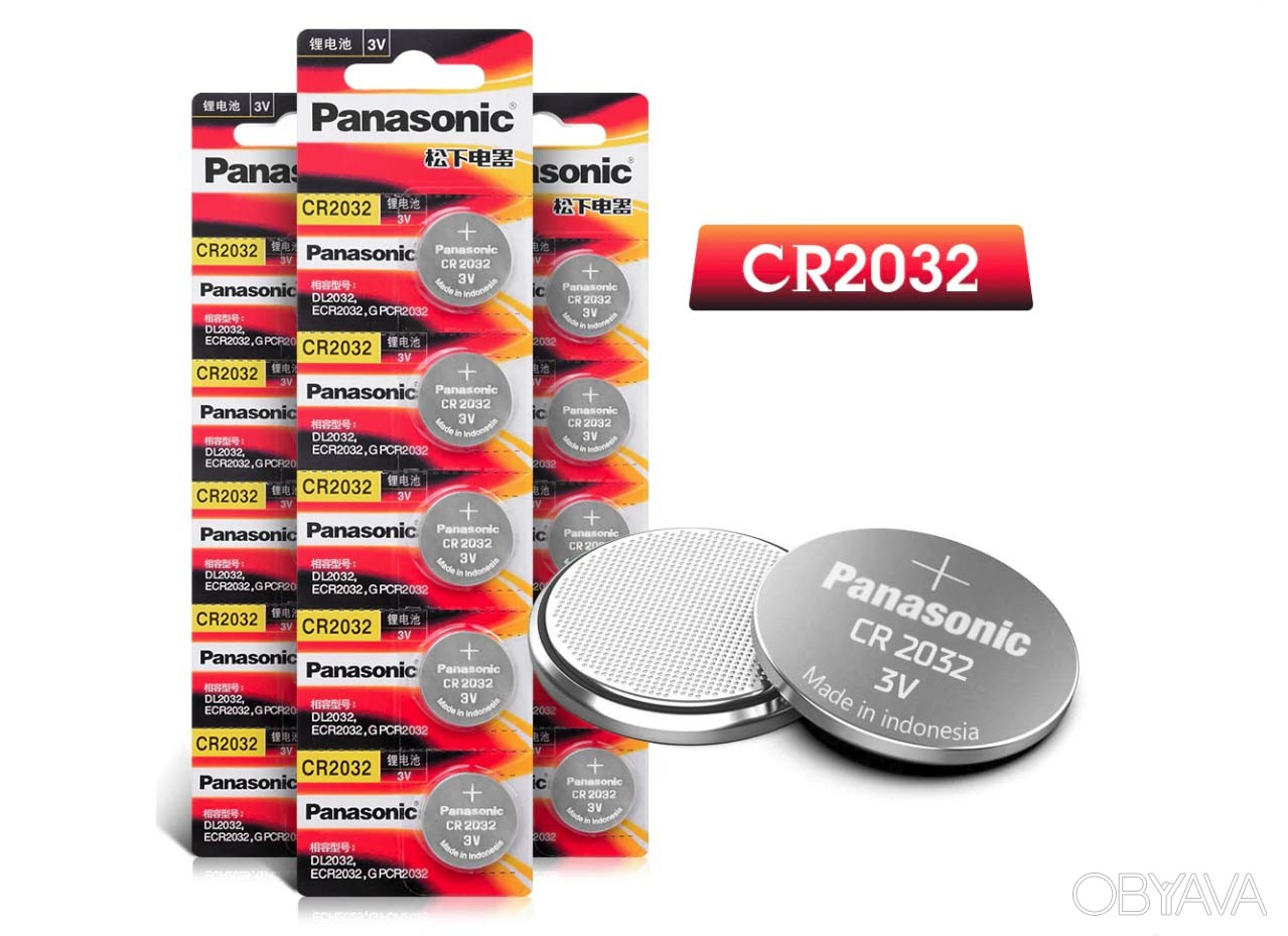 Батарейка Panasonic CR2032 Lithium, 3.0 V, 5 шт.