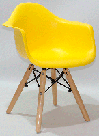 Дитяче крісло Kids Leon Eames DAW жовте 12 на дерев'яних У ногах, дизайн Charles&Ray Eames, фото 6