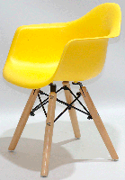 Дитяче крісло Kids Leon Eames DAW жовте 12 на дерев'яних У ногах, дизайн Charles&Ray Eames, фото 4