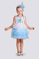 Карнавальный костюм Снежинка голубая, рост 104-122 см