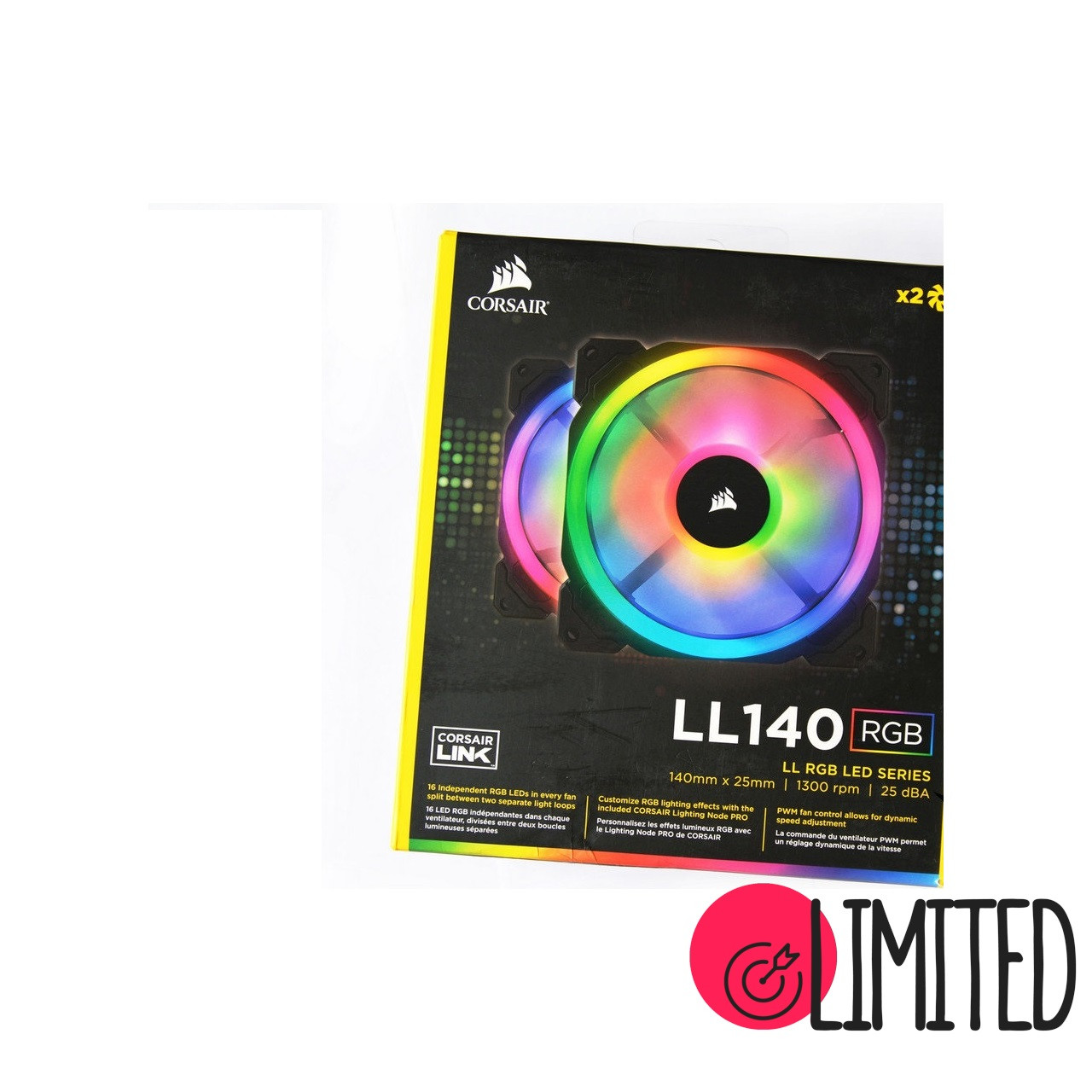 Комплект вентиляторів Corsair LL140 RGB 140мм