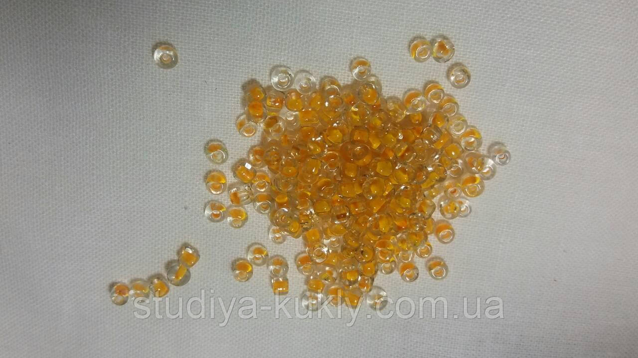 Бісер чеський. Прециоза. №8 Прозорий. Колір жовтий, фарбують всередині, арт. 12, фото 1