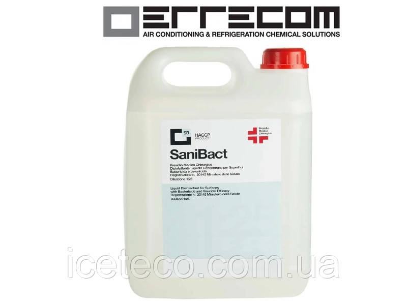 Дезінфікуючий засіб SaniBact AB1085.P.01 Errecom з антибактеріальною дією, каністра 5 літрів