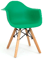 Дитяче крісло Kids Leon Eames DAW зелений 47 на дерев'яних У ногах, дизайн Charles&Ray Eames, фото 3