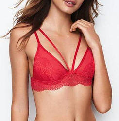 Мереживний бюстгальтер-бралетт Victoria's Secret Crochet Lace р. L, Червоний