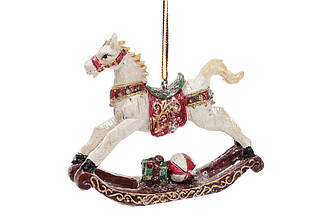 Ялинкова іграшка Символ року 2026 Конячка-гойдалка 8.5 см