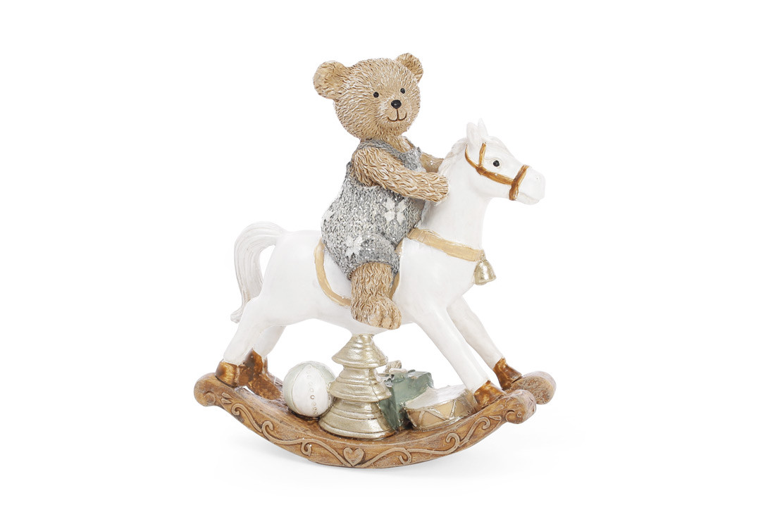 Декоративна статуетка Ведмедик на конячку 15 см, фото 1