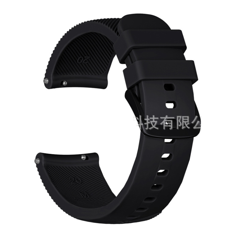 Силіконовий ремінець Half Strips для Xiaomi Amazfit Bip / Lite / 20 мм рифлений Чорний 2100P