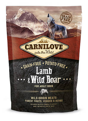АКЦІЯ!!! Сухий корм Carnilove Dog Adult Lamb & Wild Boar (ягня+дикий кабан) 12 кг + 1.5 кг в подарунок, фото 3