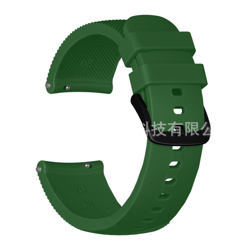 Силіконовий ремінець Half Strips для Xiaomi Amazfit Bip / Lite / 20 мм рифлений Хакі 2100P